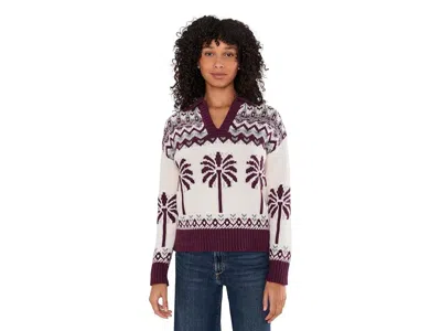 Tommy Bahama Cloud Bay Fairisle Johnny Collar Sweater Women's Sweater Coconut: Md (us 8-10) In White