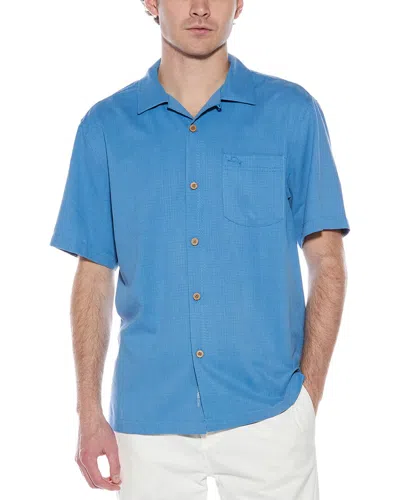 Tommy Bahama Coastal Breeze Check Silk-blend Shirt In Blue