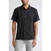 Tommy Bahama Coastal Breeze Silk Blend Button-up Shirt In Black