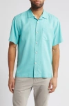 Tommy Bahama Paradise Breezer Short Sleeve Linen Button-up Shirt In Blue