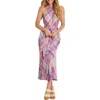 Tommy Bahama Coastal Dreams Linen Blend Twist Neck Midi Dress