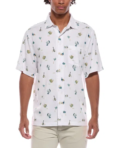 Tommy Bahama Coastal Ease Petite Tropics Islandzone Camp Shirt In White