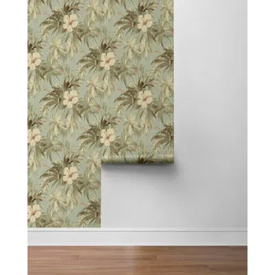 Tommy Bahama Coastal Garden Floral Peel And Stick Wallpaper Roll 20.5" W X 18' L In Blue