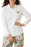 Tommy Bahama Coastal Palms Embroidered Linen Button-up Shirt In White