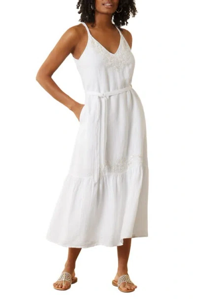 Tommy Bahama Coastalina Embellished Linen Sundress In White