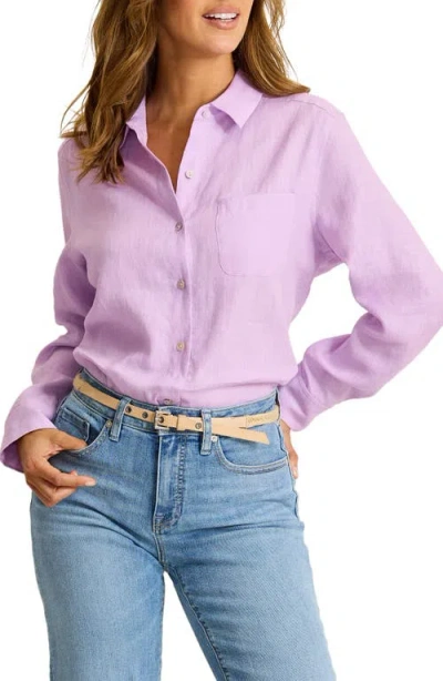 Tommy Bahama Coastalina Linen Button-up Shirt In Sleepy Violet