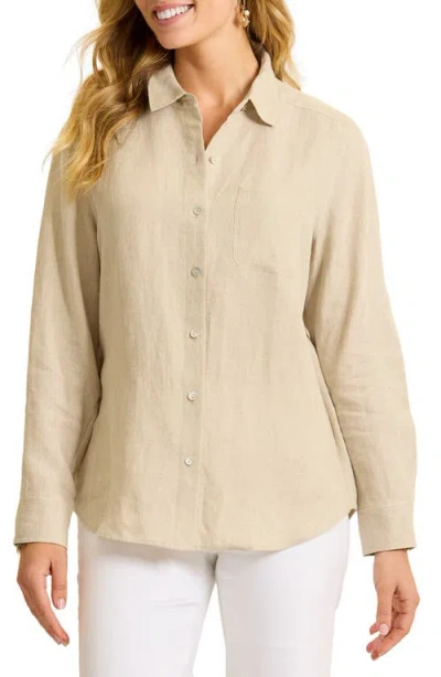 Tommy Bahama Coastalina Linen Button-up Shirt In Brown