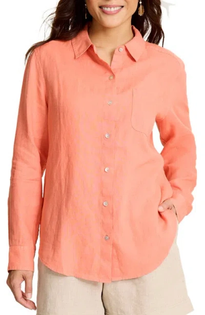 Tommy Bahama Coastalina Linen Button-up Shirt In Pink