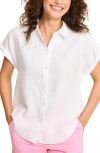 Tommy Bahama Coastalina Linen Dolman Sleeve Button-up Shirt In White