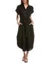 Tommy Bahama Coastalina Linen Midi Shirtdress In Black