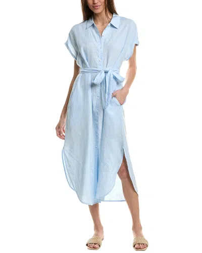 Tommy Bahama Coastalina Linen Maxi Shirtdress In Blue