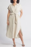 Tommy Bahama Coastalina Linen Midi Shirtdress In Natural Linen