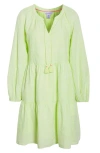 Tommy Bahama Coastalina Long Sleeve Tiered Minidress In Green