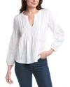 Tommy Bahama Coastalina Pintuck Linen Peasant Top In White