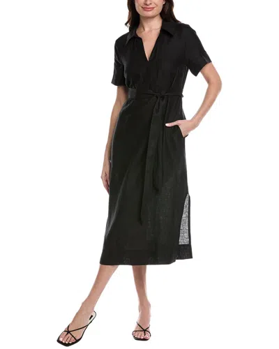 Tommy Bahama Coastalina Popover Linen Midi Dress In Black