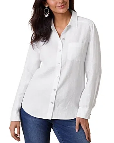 Tommy Bahama Coastalina Relaxed Linen Button Front Shirt In White