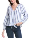 Tommy Bahama Coastalina Tie-front Linen Top In Blue