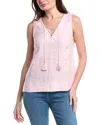 Tommy Bahama Coastalina V-neck Tie Linen Tank In Pink