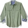 Tommy Bahama Coastline Cord Heather Bay Cotton Corduroy Button-up Shirt In Green