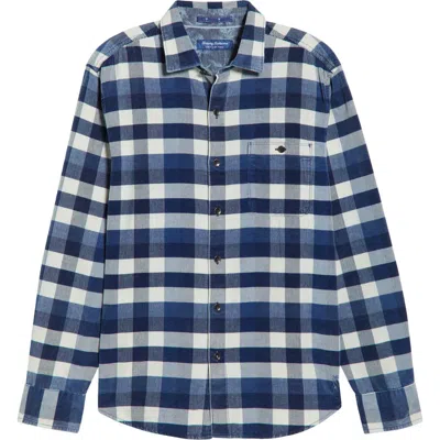 Tommy Bahama Coastline Cord Mojave Blues Buffalo Check Cotton Corduroy Button-up Shirt In Green