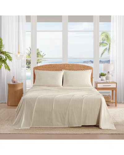 Tommy Bahama Coastline Micro Stripe Cotton Percale Sheet Set In Neutral