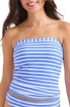 Tommy Bahama Coastline Stripe Bandini Strapless Tankini Top In Paradiso Blue