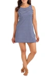 Tommy Bahama Coastline Stripe Cover-up Romper In Mare Navy