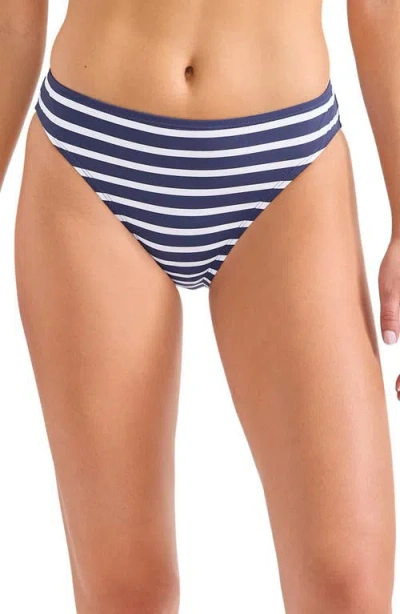 Tommy Bahama Coastline Stripe Hipster Bikini Bottoms In Mare Navy