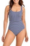 Tommy Bahama Coastline Stripe Reversible One-piece Swimsuit