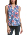 Tommy Bahama Coco Bay Tropical Print Sleeveless Top In Blue