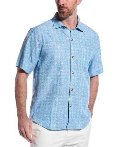Tommy Bahama Coconut Point Fleur De Geo Camp Shirt In Blue