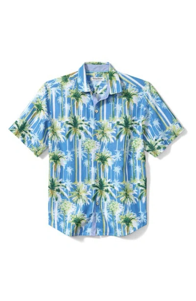 Tommy Bahama Coconut Point Grand Palms Short Sleeve Button-up Shirt In Blue