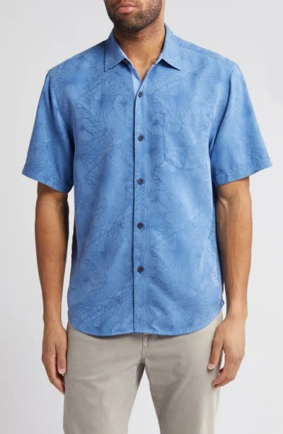 Tommy Bahama Coconut Point Keep It Frondly Islandzone® Short Sleeve Performance Button-up Shirt In Bright Cobalt