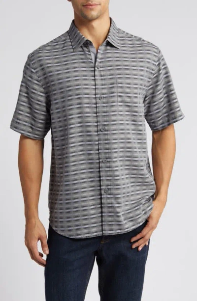 Tommy Bahama Coconut Point Pixel Paradise Islandzone® Camp Shirt In Ultimate Gray