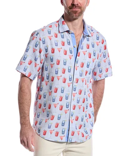 Tommy Bahama Coconut Point Red White Cheers Shirt In Blue