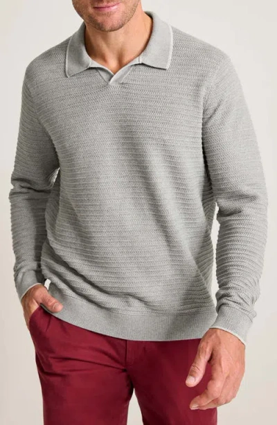 Tommy Bahama Coolside Harbor Polo Sweater In Grey Heather