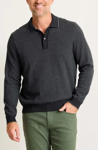 Tommy Bahama Coolside Texture Polo Sweater In Black