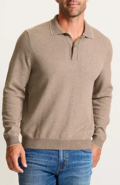 Tommy Bahama Coolside Texture Polo Sweater In Nude