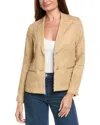Tommy Bahama Cora Raw Edge Twill Linen-blend Blazer In Brown