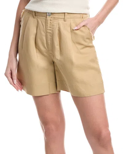 Tommy Bahama Cora Raw Edge Twill Linen-blend Short In Neutral
