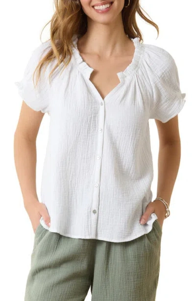 Tommy Bahama Coral Isle Cotton Button-up Top In White