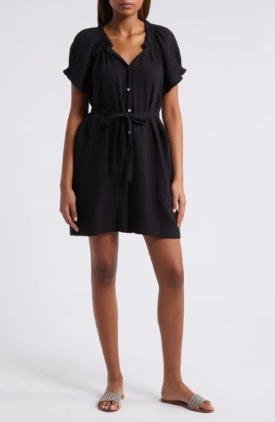 Tommy Bahama Coral Isle Cotton Gauze Romper In Black