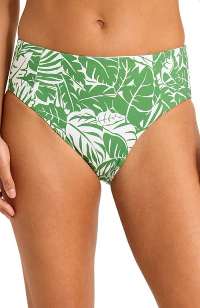 Tommy Bahama Costa Verde High Waist Bikini Bottoms In Green