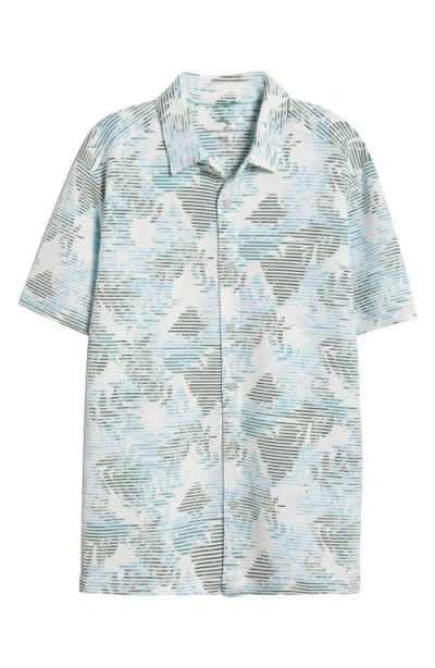 Tommy Bahama Costa Wave Allegro Fronds Short Sleeve Performance Button-up Shirt In Misty Jade