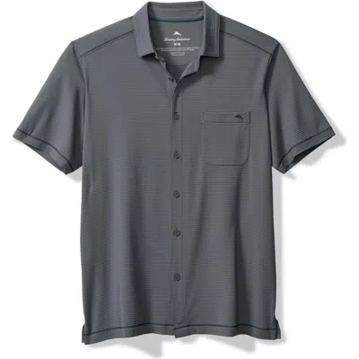 Tommy Bahama Costa Wave Camp Short Sleeve Button-up Shirt In Gray