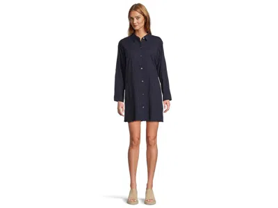 Tommy Bahama Cotton Clip Jacquard Boyfriend Shirt In Blue