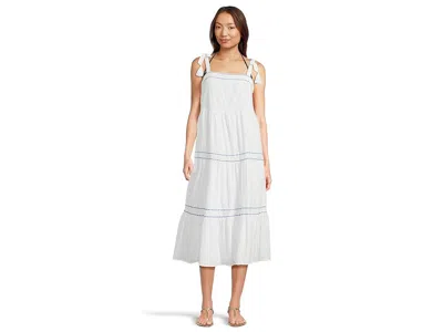 Tommy Bahama Cotton Clip Sq Neck Tiered Midi Women's Swimwear White: Xs (us 4)
