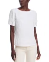 Tommy Bahama Eyelet Puff Sleeve Organic Cotton Top In White