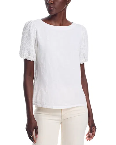 TOMMY BAHAMA COTTON EYELET PUFF SLEEVE TEE
