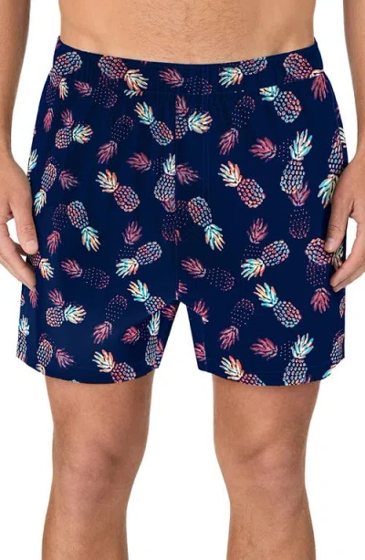 Tommy Bahama Cotton Pajama Boxers In Navygrph